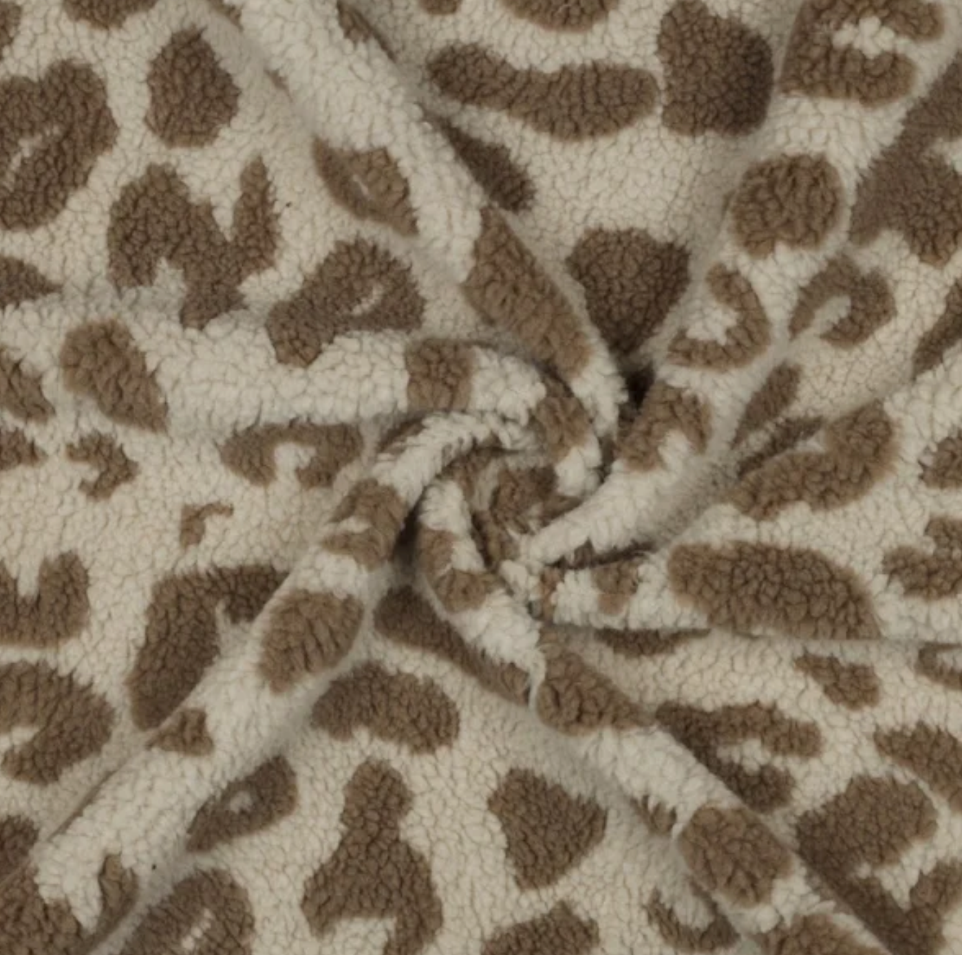 Teddystoff Leopunkte - taupe