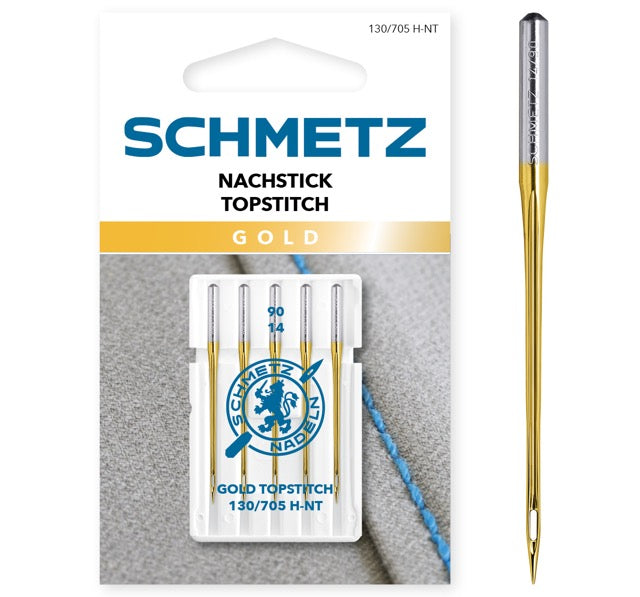 Nachstick/Topstitch Nadeln Gold